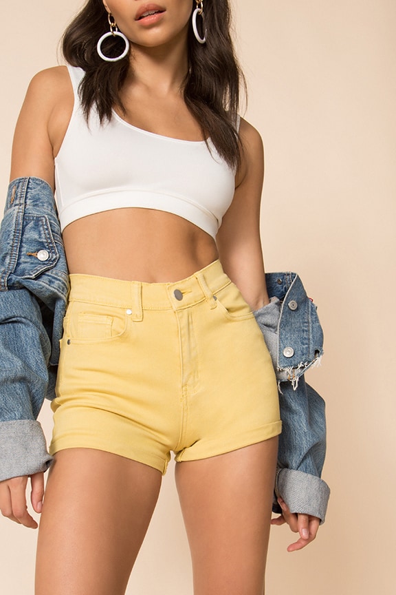 Image 1 of Mikah Rolled Hem Short in Yellow
