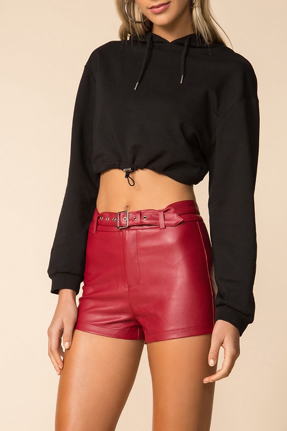 Image 1 of Riley Moto Hot Shorts in Wine