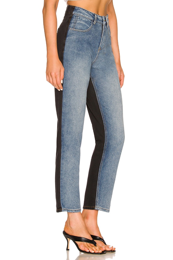 Image 1 of Carmen Two Tone Jean in Blue & Washed Black