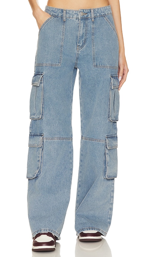 Image 1 of Kali Cargo Jean in Mid Blue Wash