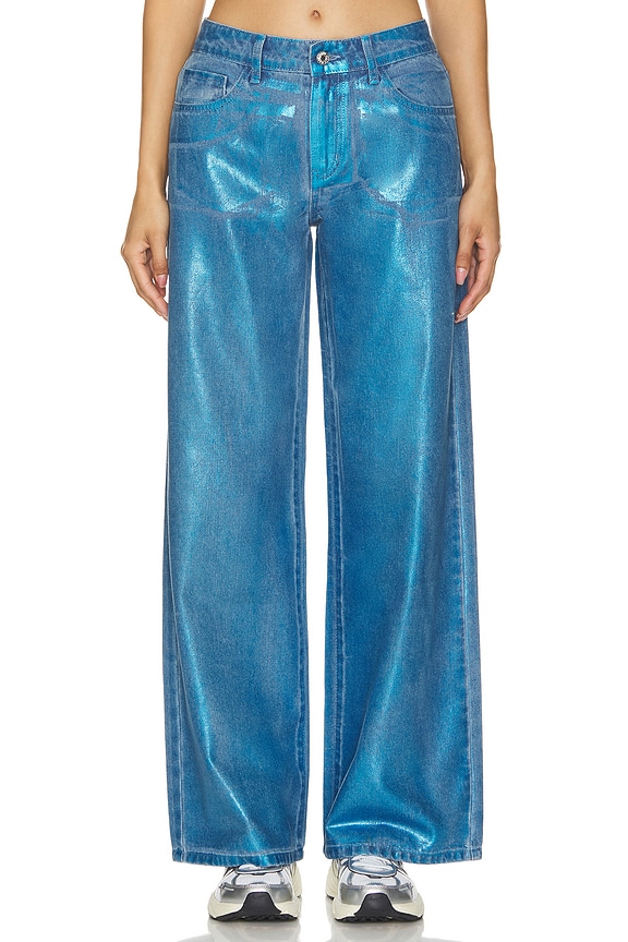 Image 1 of Kiara Metallic Jean in Blue Metallic