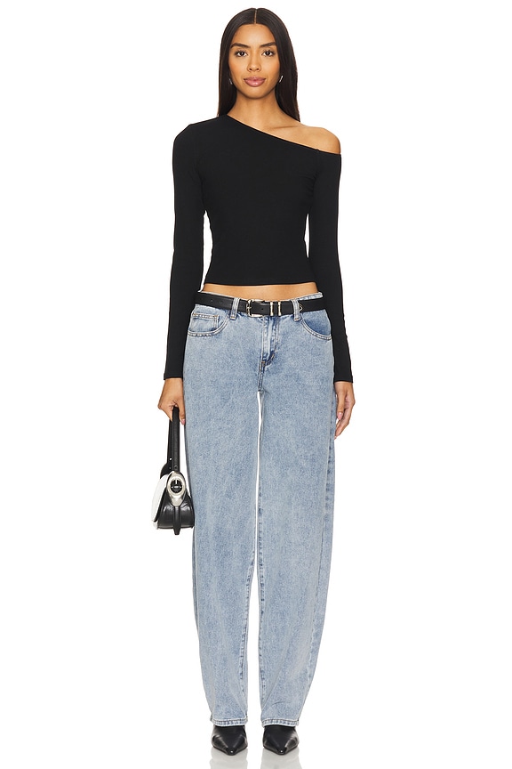 Superdown Roxanna Horseshoe Jean In Light Blue Wash