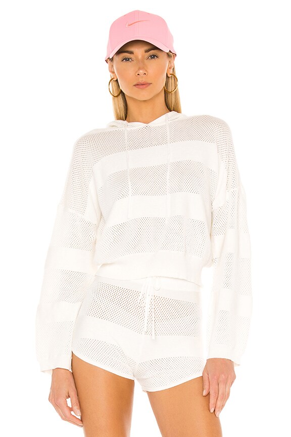Image 1 of Everly Knit Hoodie in White