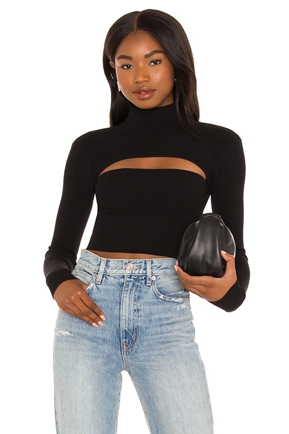 Image 1 of Tasha Cut Out Sweater in Black
