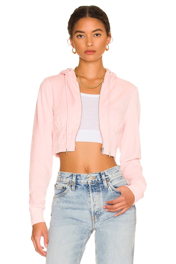 Image 1 of Paris Velour Jacket in Blush Pink