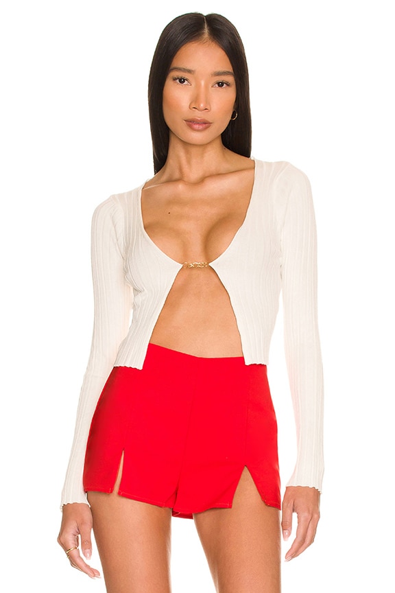 Image 1 of Solana Chain Strap Sweater in White