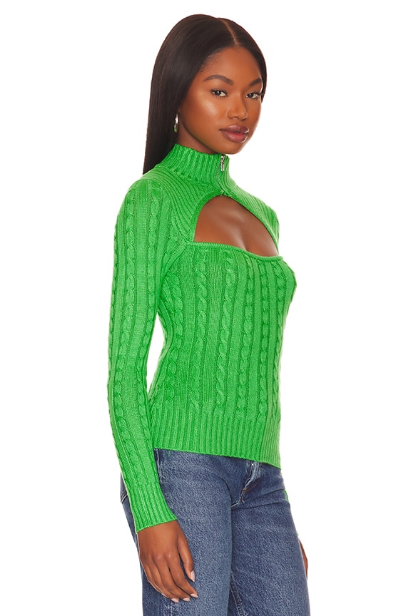 Shop Superdown Tanya Cut Out Sweater In Green
