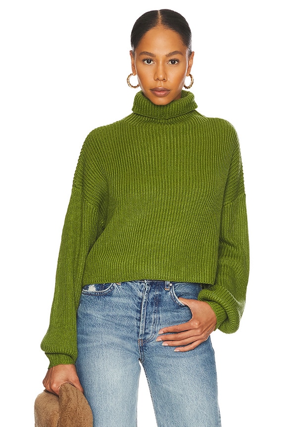 Shop Superdown Madison Turtleneck Sweater In Green