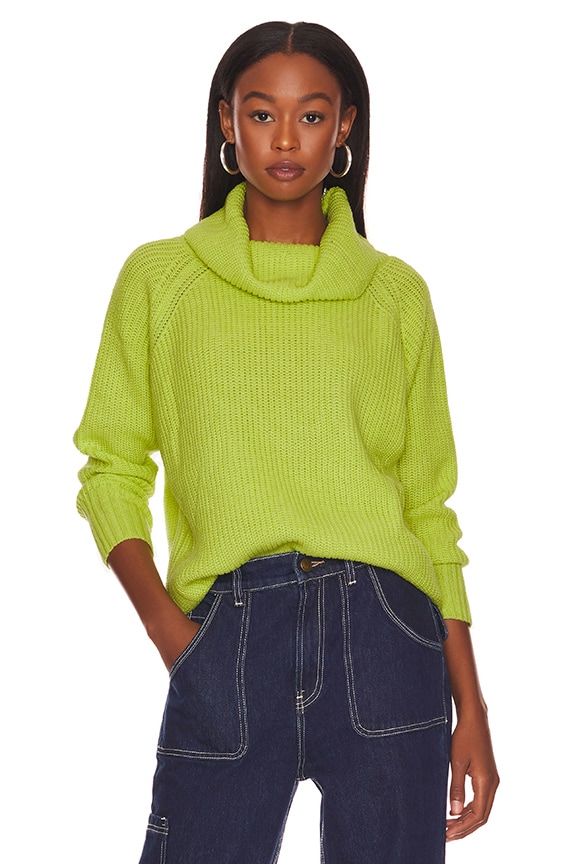 Image 1 of Luna Open Back Sweater in Lime Green