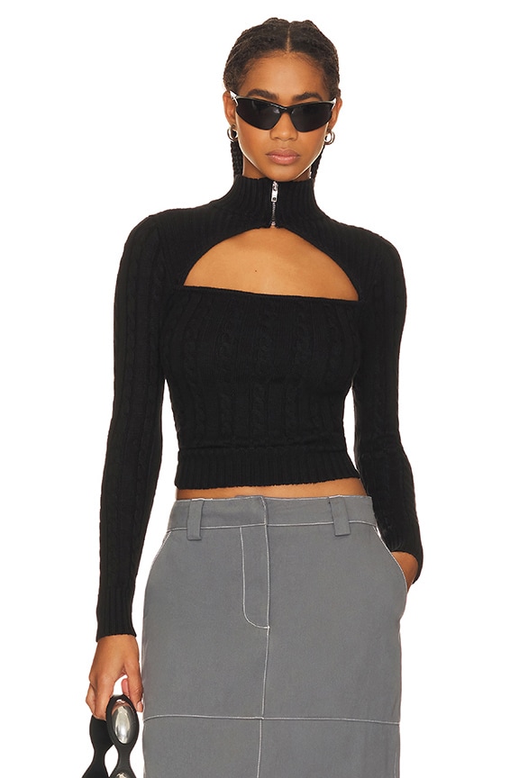 Image 1 of Tanya Cut Out Sweater in Black