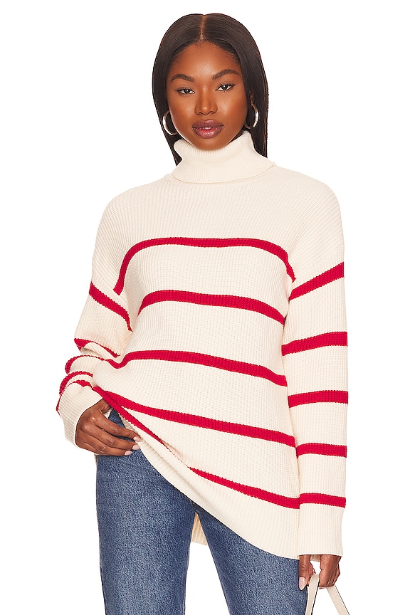 Shop Superdown Robyn Stripe Sweater In Red Stripe