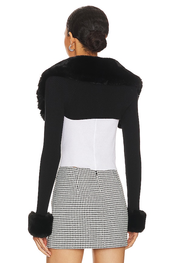 Superdown Amy Faux Fur Bolero In Black