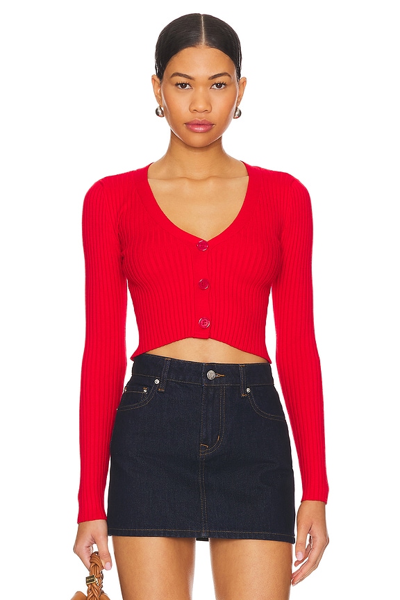 Image 1 of Nichole Cropped Sweater in Red