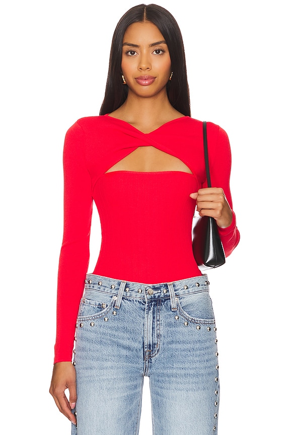 Image 1 of Kenzie Knit Top in Cherry