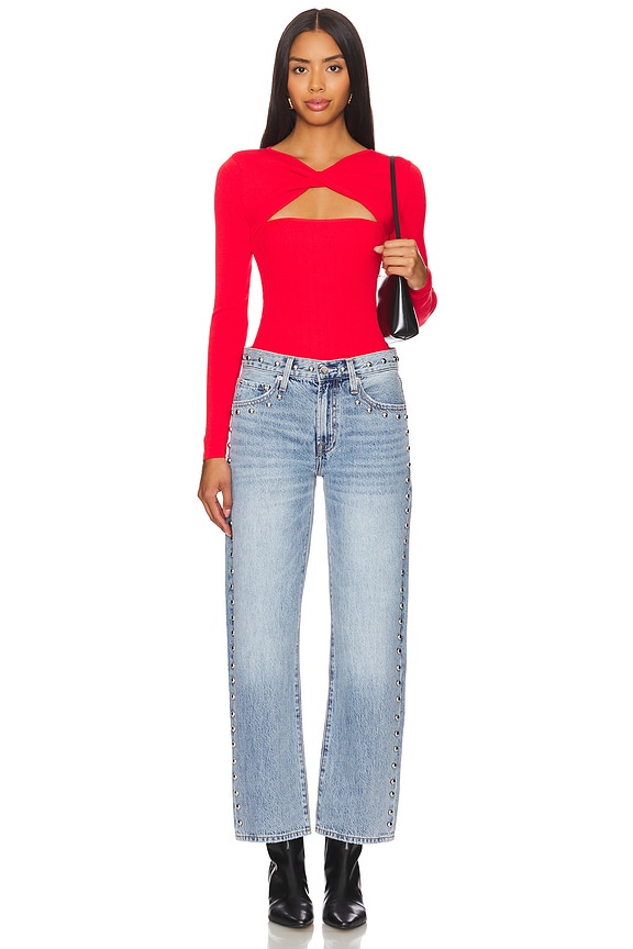 Superdown Kenzie Knit Top In Cherry