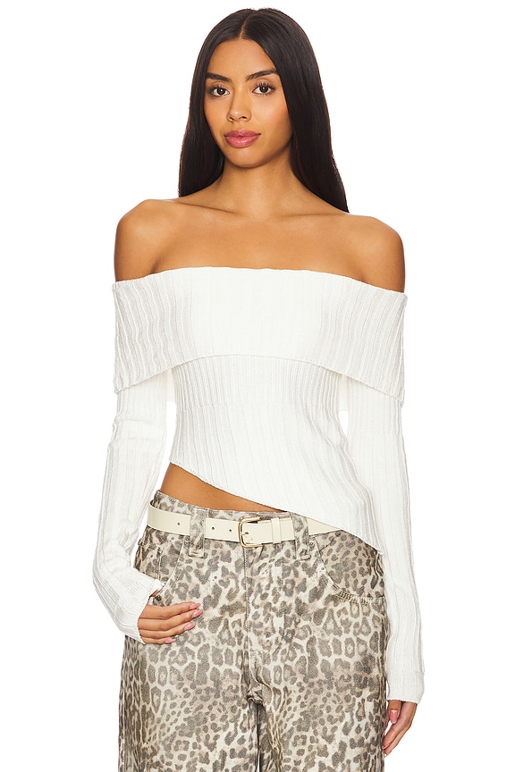 Image 1 of Regina Off Shoulder Sweater in Ivory