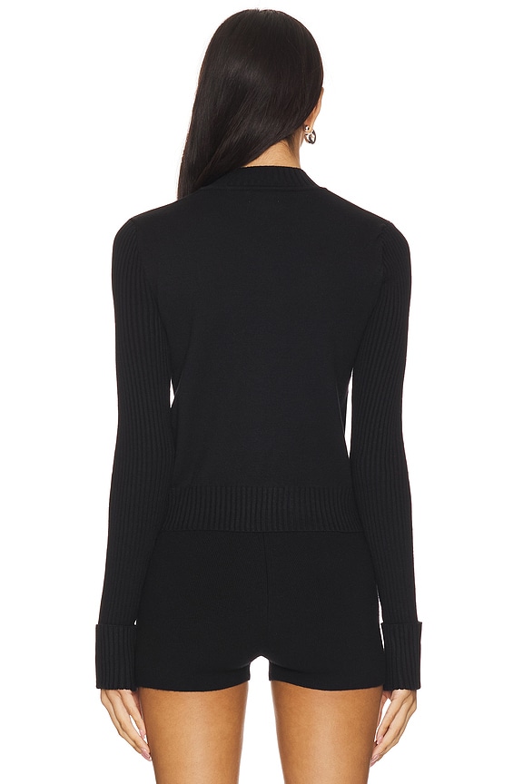 Superdown Carlinne Zip Up Sweater In Black