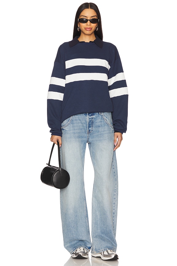 Superdown Jordy Oversized Crewneck In Navy