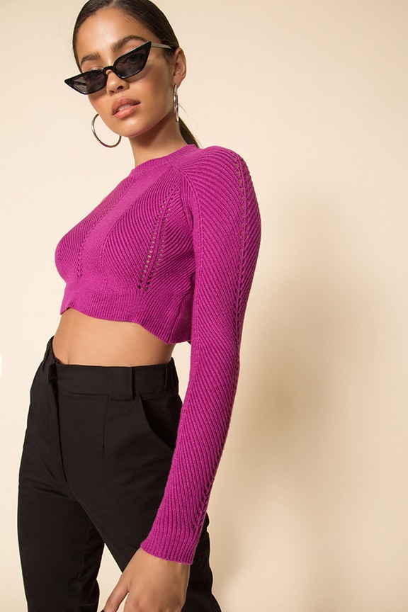 Image 1 of Candy Sweater in Fuchsia