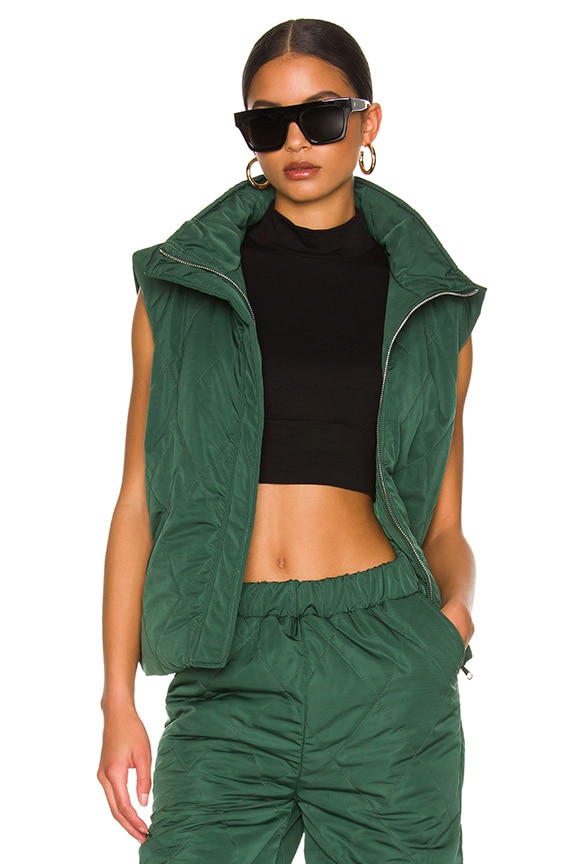Image 1 of Trish Puffer Vest in Forest Green