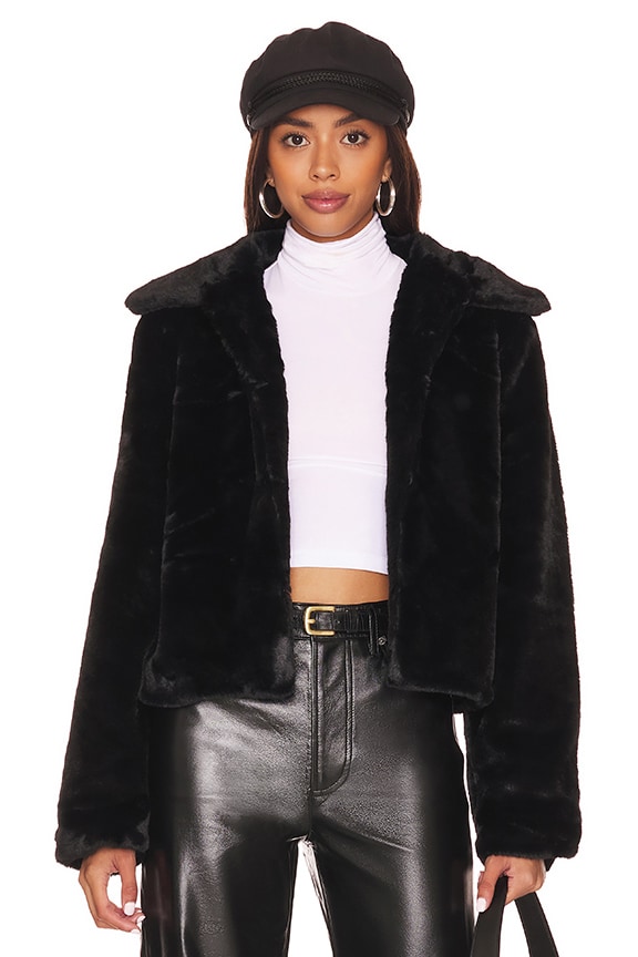 Image 1 of Tianna Faux Fur Jacket in Black