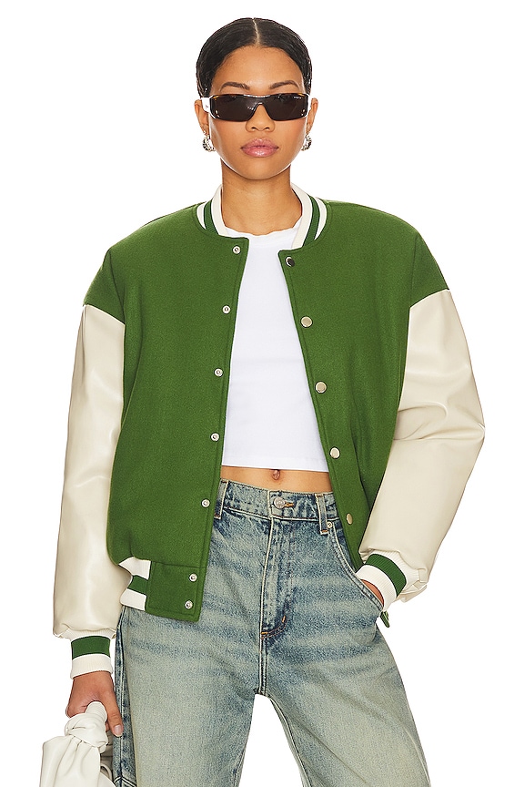 Image 1 of Kai Varsity Jacket in Green