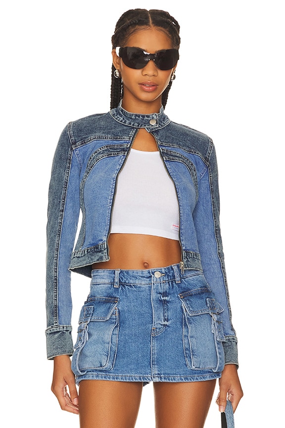 Image 1 of Quinn Moto Jacket in Blue