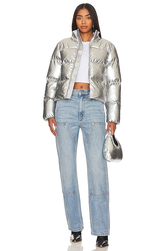 Shop Superdown Missy Puffer Jacket In Silver