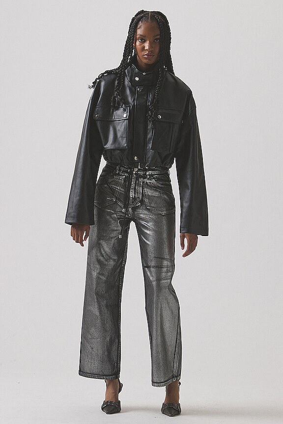 Superdown Katie Faux Leather Jacket In Black