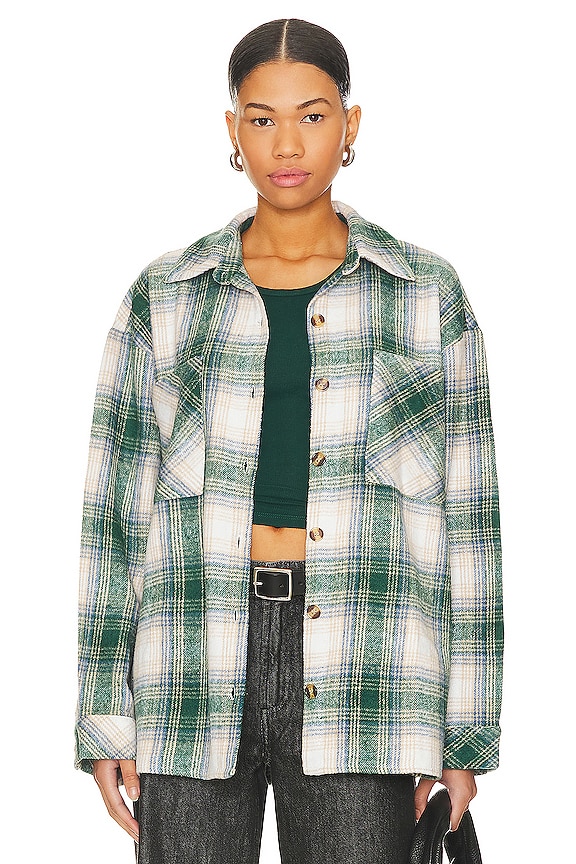 Image 1 of Jordayn Oversized Shacket in Green Plaid