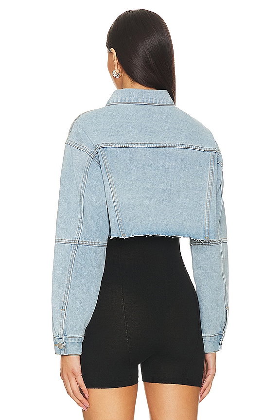 Shop Superdown Kathy Cut Off Jacket In Blue Denim