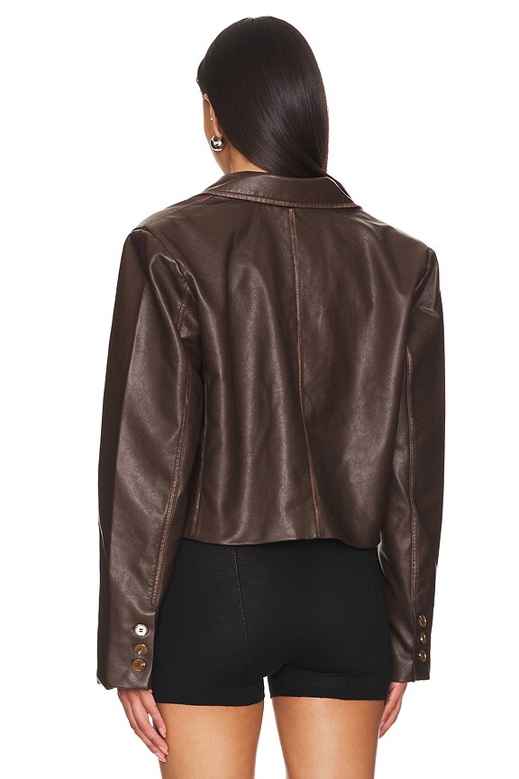 Superdown Blakely Faux Leather Jacket In Brown