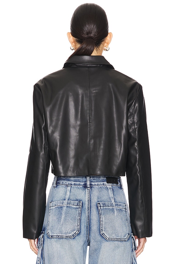 Superdown X Emily Gemma Gabriella Faux Leather Jacket In Black