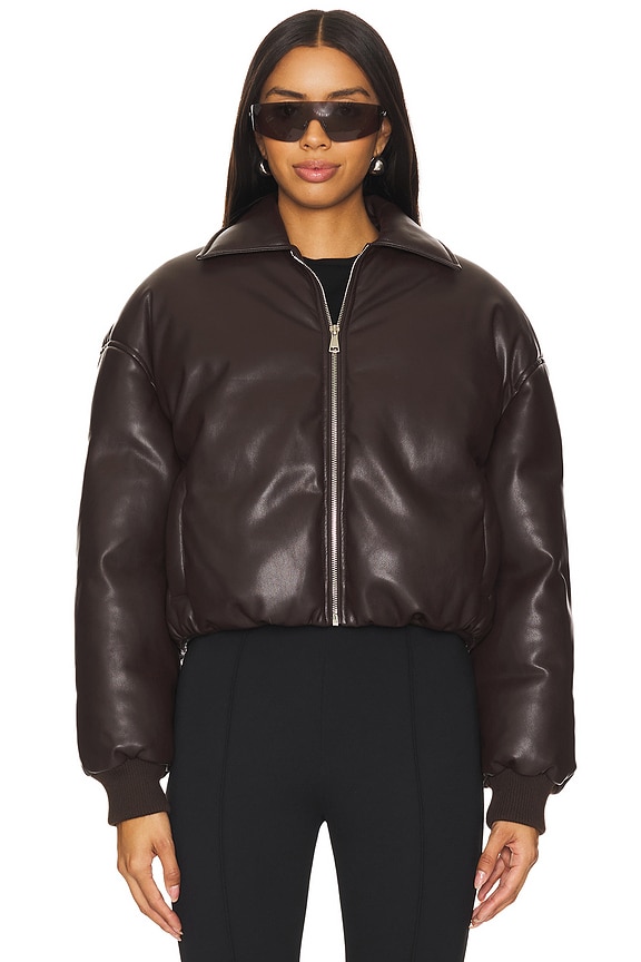 Image 1 of Sanja Faux Leather Jacket in Brown