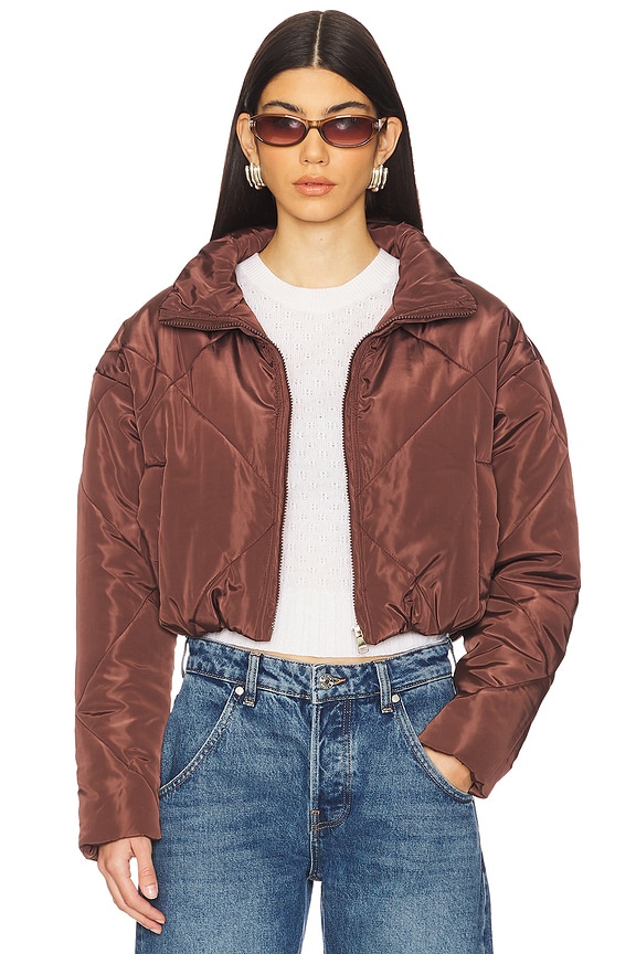 Image 1 of Rania Cropped Jacket in Brown