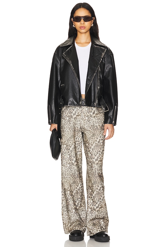 Superdown Lana Faux Leather Jacket In Black