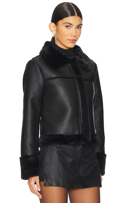 Superdown Sasha Faux Leather Jacket In Black