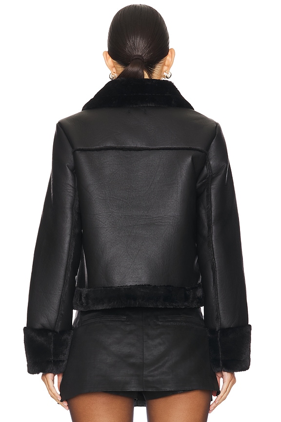 Superdown Sasha Faux Leather Jacket In Black