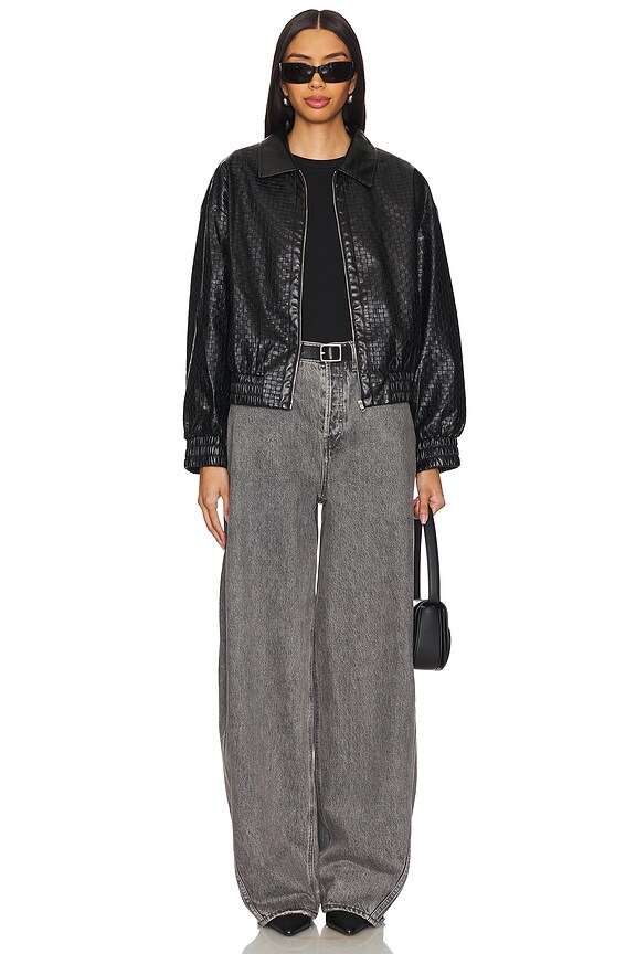 Superdown Alia Faux Leather Jacket In Black