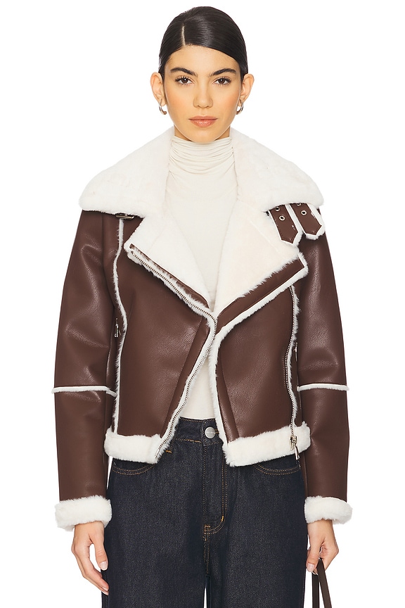 Image 1 of Genna Zip Up Jacket in Brown