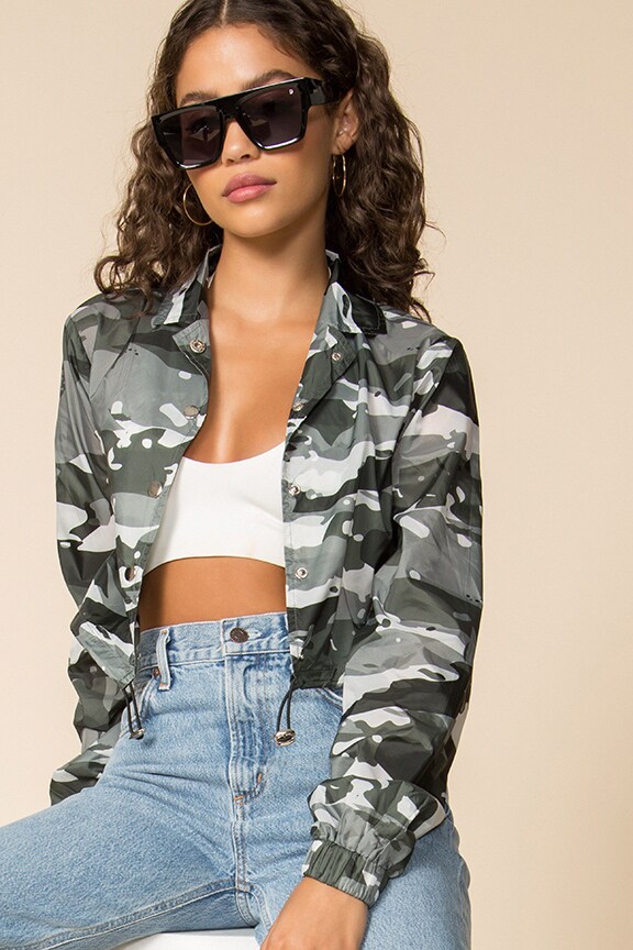 Image 1 of Odessa Cropped Jacket in Camo