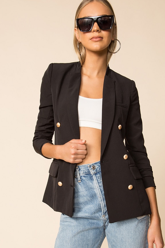 Image 1 of Charli Double Breasted Blazer in Black
