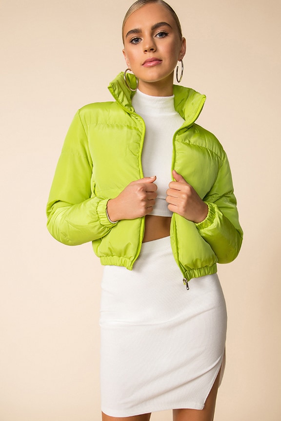 Image 1 of Tasha Puffer Jacket in Lime Green
