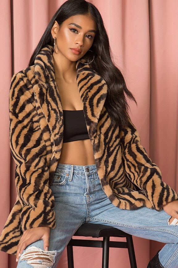 Image 1 of Tamara Faux Fur Jacket in Tiger