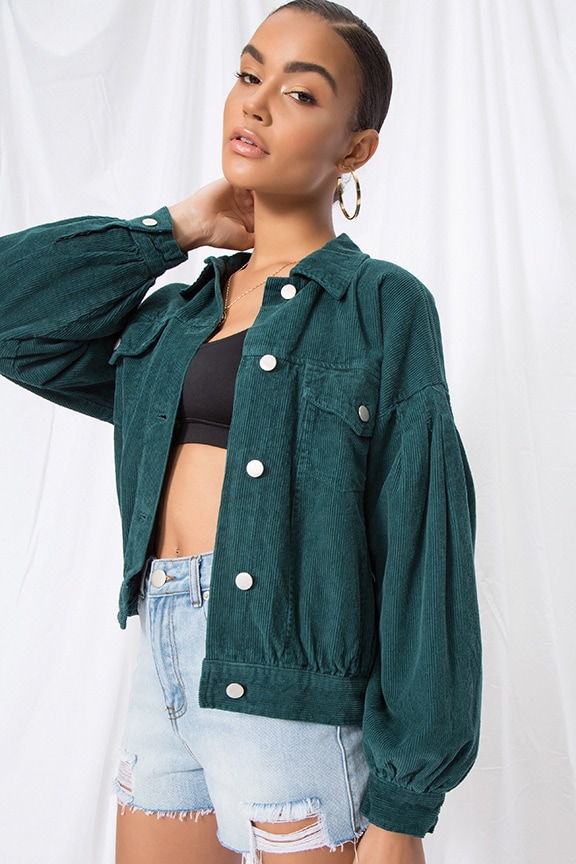 Image 1 of Gia Corduroy Jacket in Forest Green