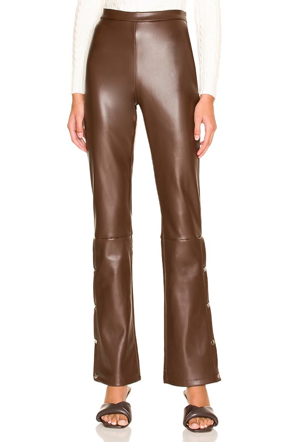 Image 1 of Paloma Buttoned Pant in Chocolate Brown