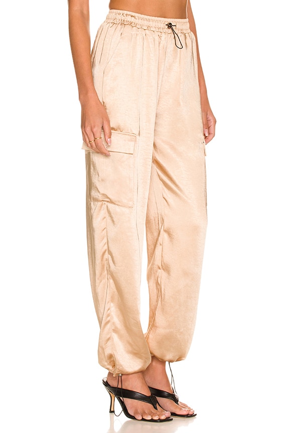 Superdown Seleste Drawstring Jogger Pant in Sage. - Size XL (also in XS, S, M, L)
