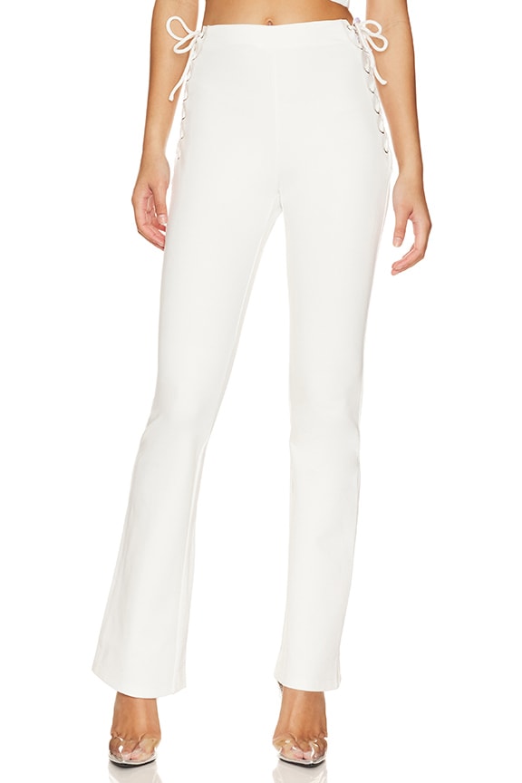 Image 1 of Jeneh Lace Up Pants in Ivory