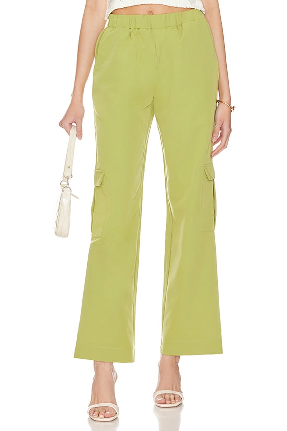 Superdown Seleste Drawstring Jogger Pant in Sage. - Size XL (also in XS, S, M, L)