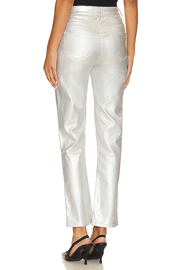 Shop Superdown Regina Metallic Jean In Silver Metallic